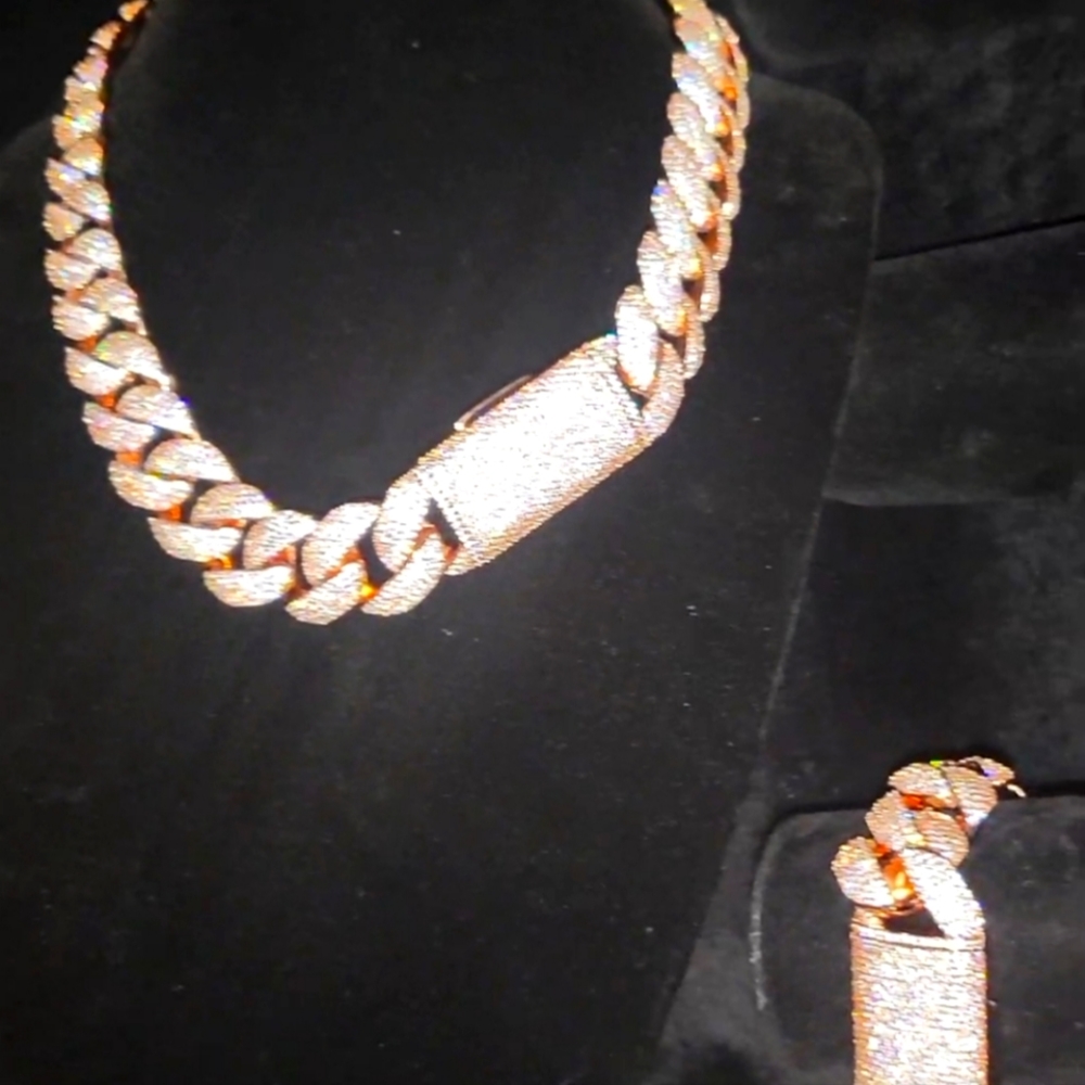 22MM rose gold cuban link 22INCH
